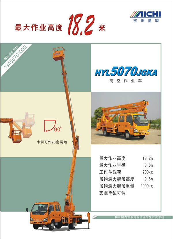 最大作業高度18.2米